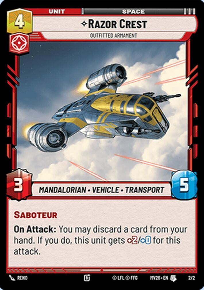 Image for Razor Crest - Outfitted Armament (2/2) [Event Exclusive Promos] - Star Wars: Unlimited
