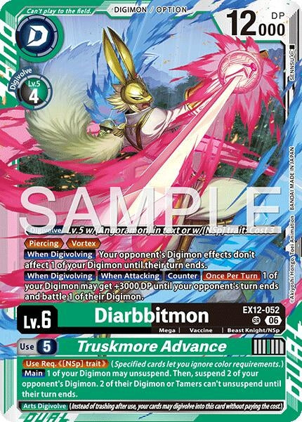 Image for Diarbbitmon // Truskmore Advance (EX12-052 SR) [Digital World Shambala] {EX-12} - Digimon Card Game