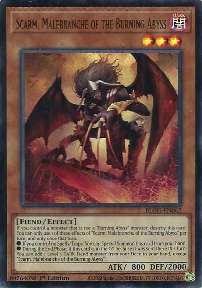 Image for Scarm, Malebranche of the Burning Abyss (BLGG-EN062) [Battles of Legend: Glorious Gallery] - YuGiOh