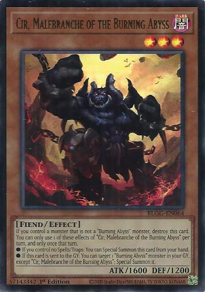 Image for Cir, Malebranche of the Burning Abyss (BLGG-EN064) [Battles of Legend: Glorious Gallery] - YuGiOh