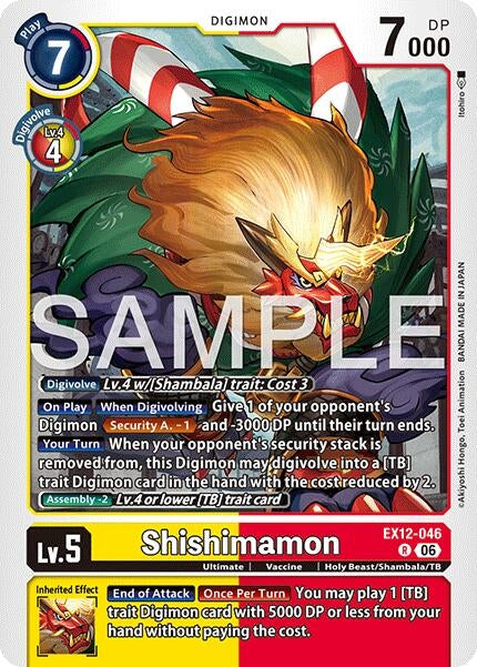 Image for Shishimamon (EX12-046 R) [Digital World Shambala] {EX-12} - Digimon Card Game