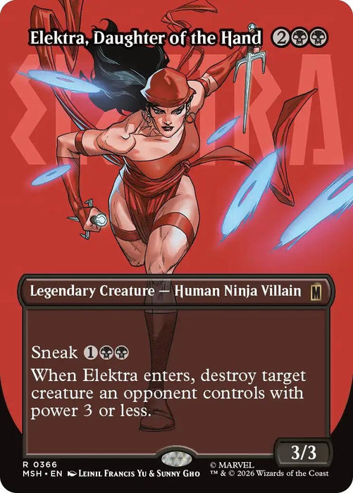 Image for Elektra, Daughter of the Hand (Borderless) (366) (366) [Marvel Super Heroes] - Magic: The Gathering