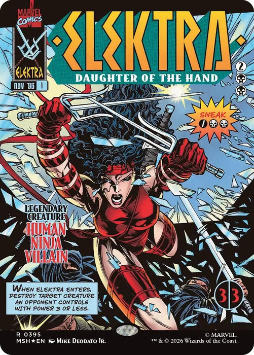 Image for Elektra, Daughter of the Hand (Borderless) (395) (395) [Marvel Super Heroes] - Magic: The Gathering