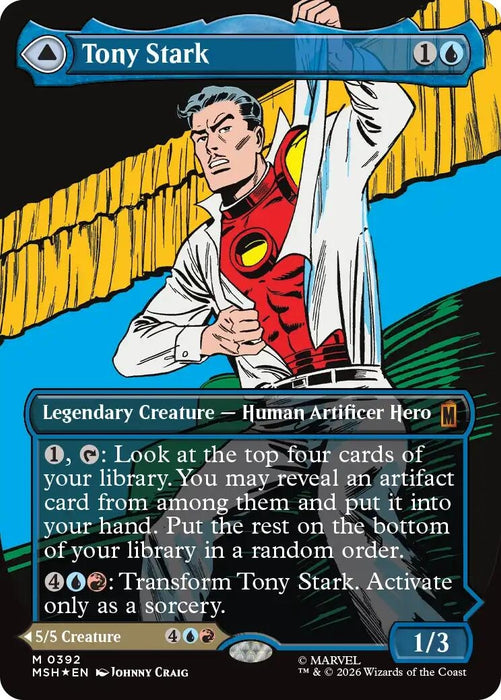 Image for Tony Stark (Borderless) (0392) (392) [Marvel Super Heroes] - Magic: The Gathering