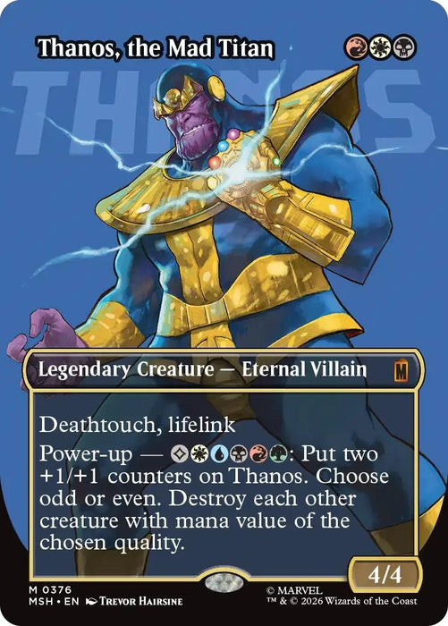 Image for Thanos, the Mad Titan (Borderless) (0367) (376) [Marvel Super Heroes] - Magic: The Gathering