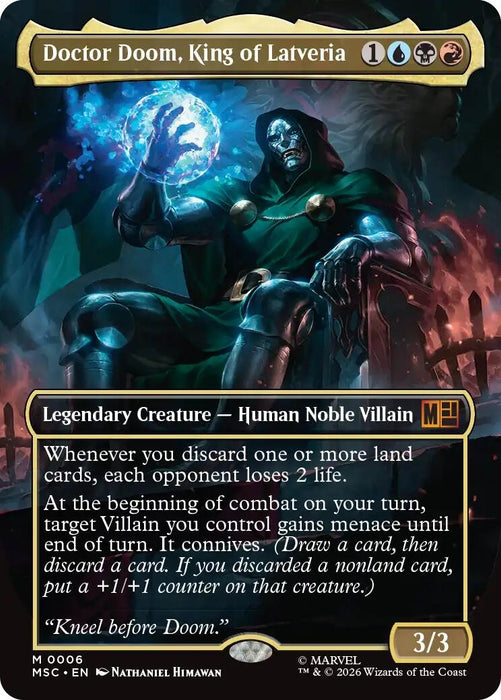 Image for Doctor Doom, King of Latveria (Borderless) (6) [Commander: Marvel Super Heroes] - Magic: The Gathering