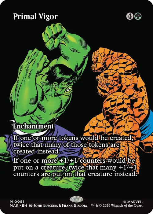 Image for Primal Vigor (Borderless) (81) [Marvel Universe Eternal-Legal] - Magic: The Gathering