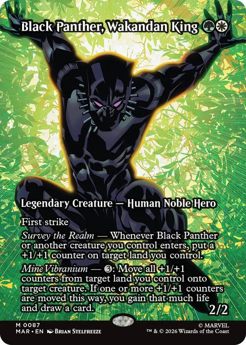 Image for Black Panther, Wakandan King (Borderless) (87) [Marvel Universe Eternal-Legal] - Magic: The Gathering