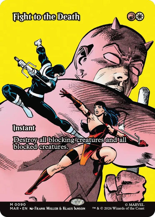 Image for Fight to the Death (Borderless) (90) [Marvel Universe Eternal-Legal] - Magic: The Gathering