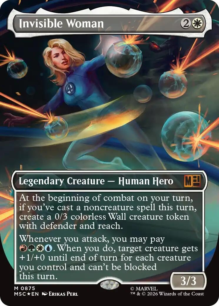 Image for Invisible Woman (Borderless) (Surge Foil) (875) [Commander: Marvel Super Heroes] - Magic: The Gathering