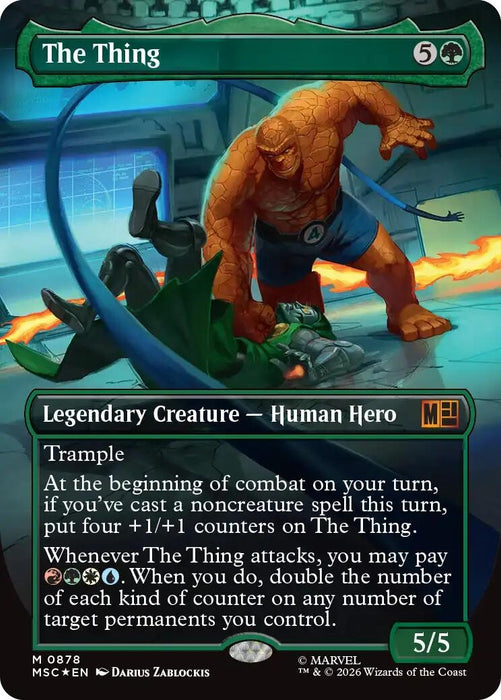 Image for The Thing (Borderless) (Surge Foil) (878) [Commander: Marvel Super Heroes] - Magic: The Gathering