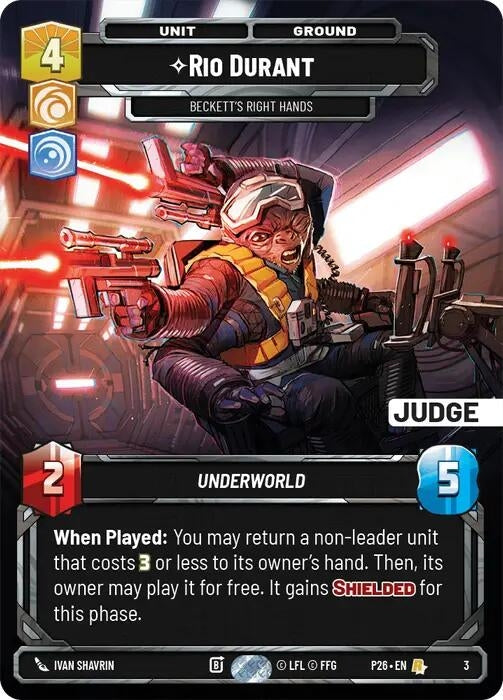 Image for Rio Durant - Beckett's Right Hands (3) [Judge Promos] {JDG} - Star Wars: Unlimited