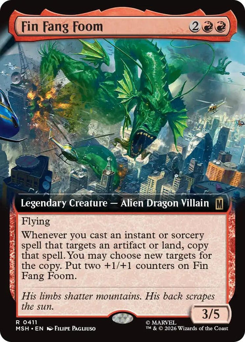 Image for Fin Fang Foom (Extended Art) (411) [Marvel Super Heroes] - Magic: The Gathering