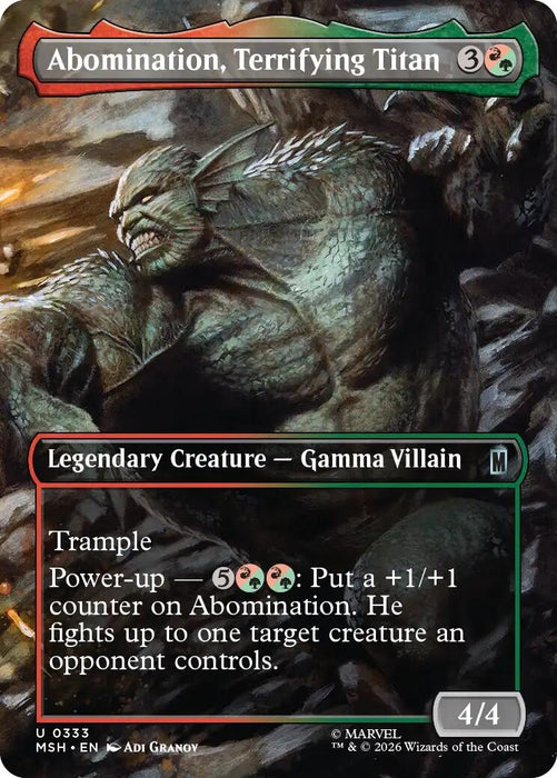 Image for Abomination, Terrifying Titan (Borderless) (333) [Marvel Super Heroes] - Magic: The Gathering