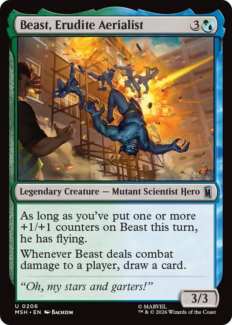 Image for Beast, Erudite Aerialist (206) [Marvel Super Heroes] - Magic: The Gathering