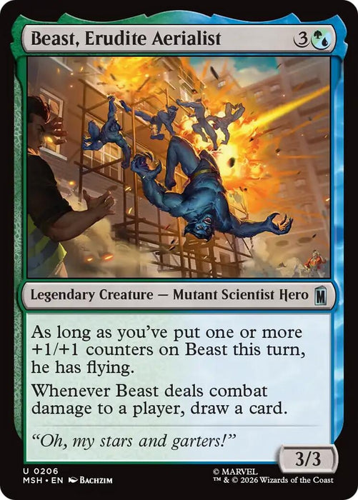 Image for Beast, Erudite Aerialist (206) [Marvel Super Heroes] - Magic: The Gathering