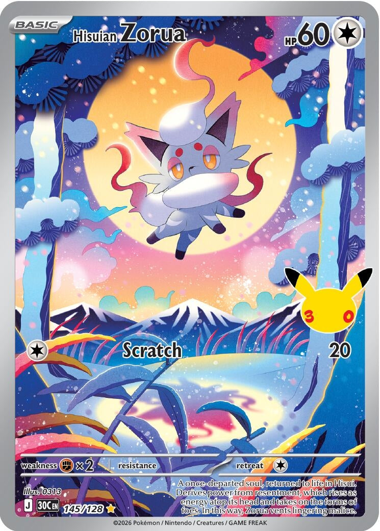 Image for Hisuian Zorua (145/128) [ME: 30th Celebration] - Pokemon