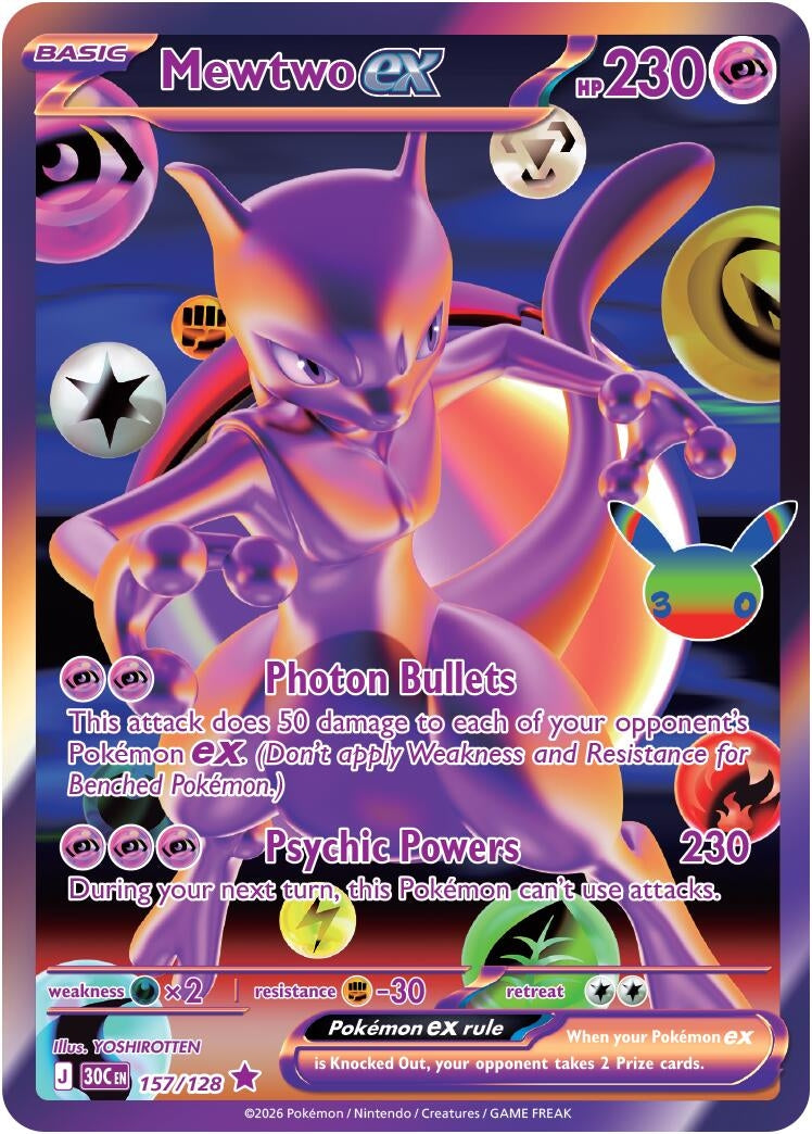 Image for Mewtwo ex (157/128) [ME: 30th Celebration] - Pokemon