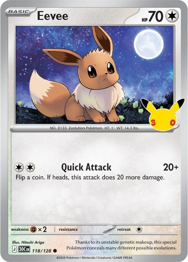 Image for Eevee (118/128) [ME: 30th Celebration] - Pokemon