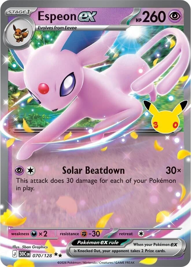Image for Espeon ex (070/128) [ME: 30th Celebration] - Pokemon