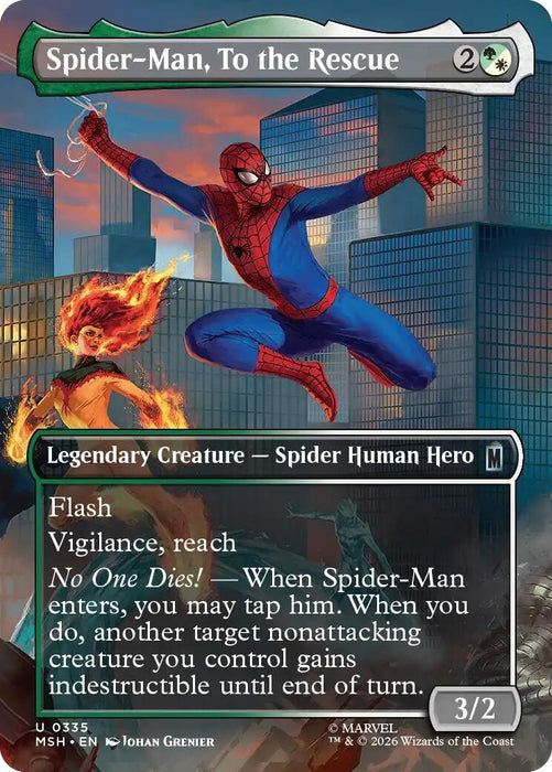 Image for Spider-Man, To the Rescue (Borderless) (335) [Marvel Super Heroes] - Magic: The Gathering