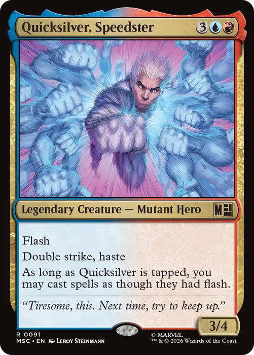 Image for Quicksilver, Speedster (Surge Foil) (91) [Commander: Marvel Super Heroes] - Magic: The Gathering