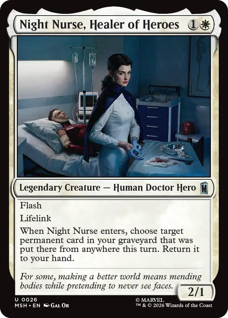 Image for Night Nurse, Healer of Heroes (26) [Marvel Super Heroes] - Magic: The Gathering