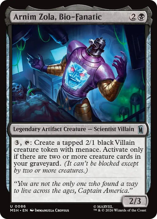 Image for Arnim Zola, Bio-Fanatic (86) [Marvel Super Heroes] - Magic: The Gathering