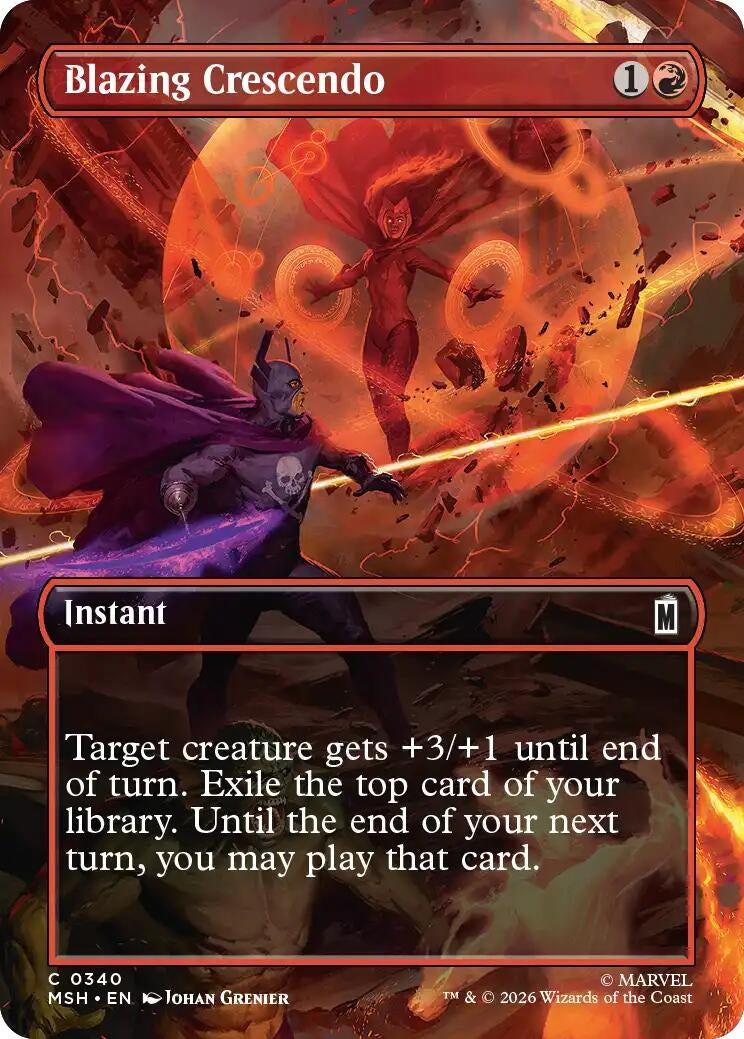 Image for Blazing Crescendo (Borderless) (340) [Marvel Super Heroes] - Magic: The Gathering