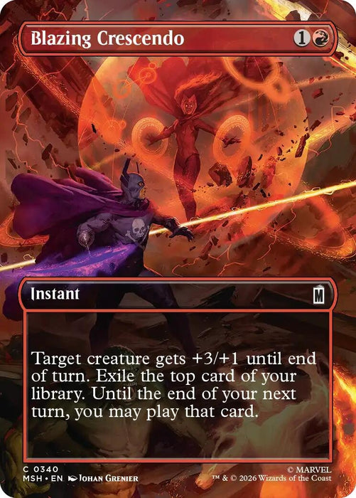 Image for Blazing Crescendo (Borderless) (340) [Marvel Super Heroes] - Magic: The Gathering