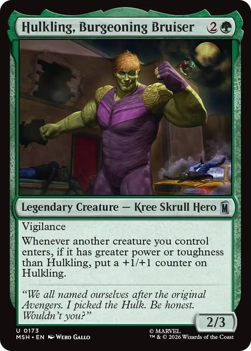 Image for Hulkling, Burgeoning Bruiser (173) [Marvel Super Heroes] - Magic: The Gathering