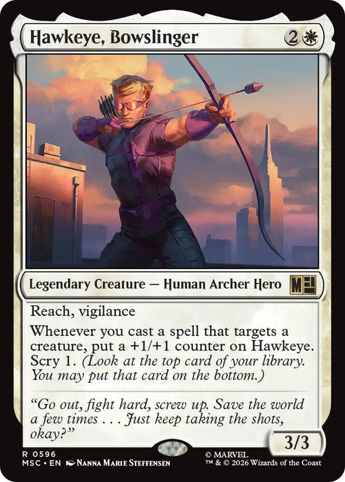 Image for Hawkeye, Bowslinger (596) [Commander: Marvel Super Heroes] - Magic: The Gathering