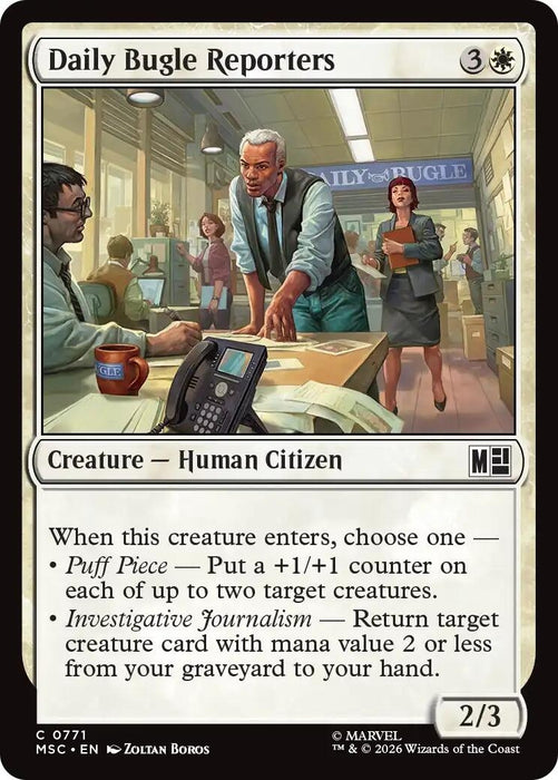 Image for Daily Bugle Reporters (771) [Commander: Marvel Super Heroes] - Magic: The Gathering