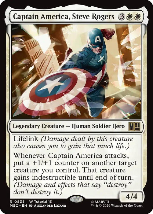 Image for Captain America, Steve Rogers (0835) (835) [Commander: Marvel Super Heroes] - Magic: The Gathering