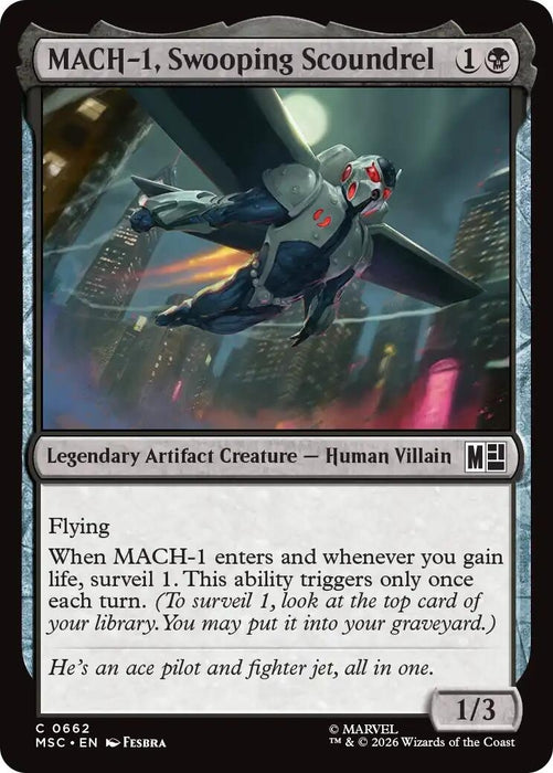 Image for MACH-1, Swooping Scoundrel (662) [Commander: Marvel Super Heroes] - Magic: The Gathering