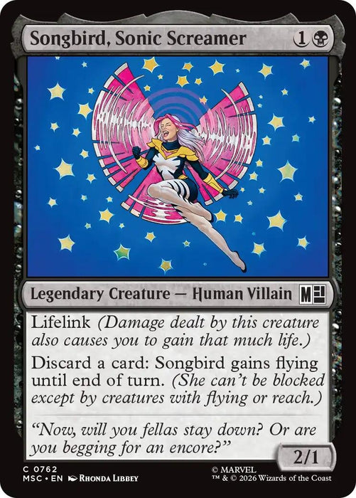 Image for Songbird, Sonic Screamer (762) [Commander: Marvel Super Heroes] - Magic: The Gathering