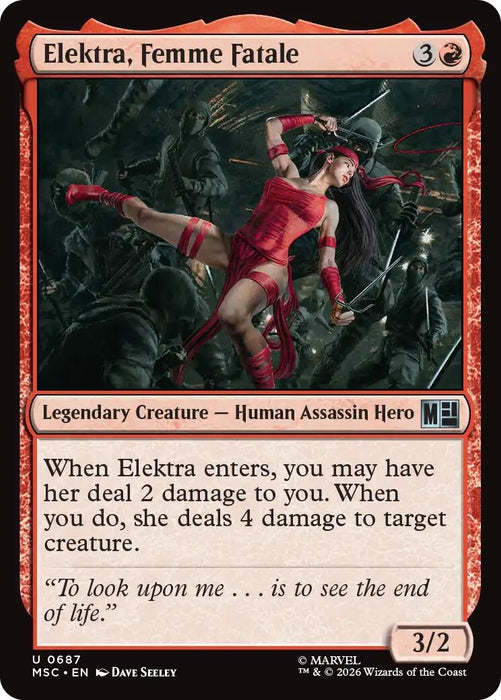 Image for Elektra, Femme Fatale (687) [Commander: Marvel Super Heroes] - Magic: The Gathering