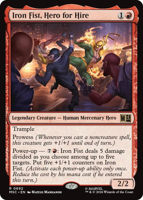 Image for Iron Fist, Hero for Hire (692) [Commander: Marvel Super Heroes] - Magic: The Gathering