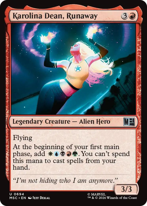 Image for Karolina Dean, Runaway (694) [Commander: Marvel Super Heroes] - Magic: The Gathering