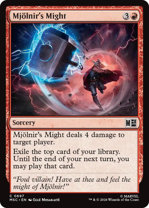 Image for Mjollnir's Might (697) [Commander: Marvel Super Heroes] - Magic: The Gathering