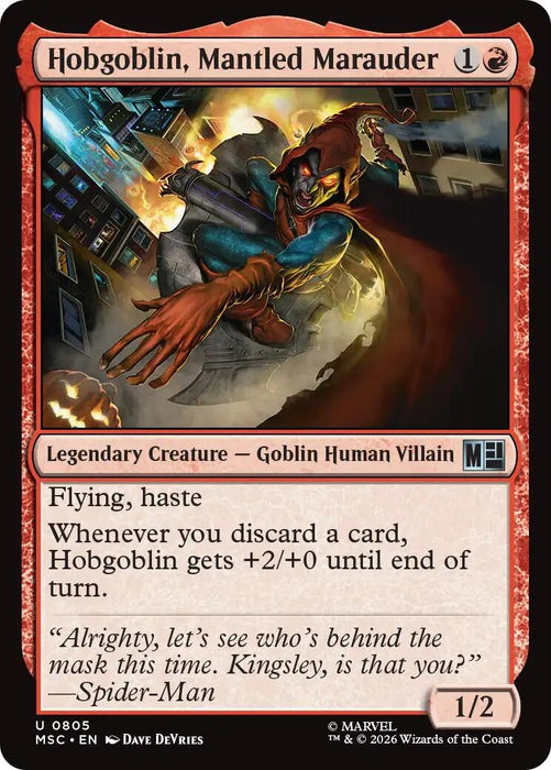 Image for Hobgoblin, Mantled Marauder (805) [Commander: Marvel Super Heroes] - Magic: The Gathering