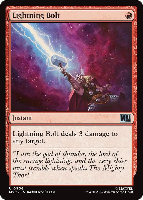 Image for Lightning Bolt (806) [Commander: Marvel Super Heroes] - Magic: The Gathering