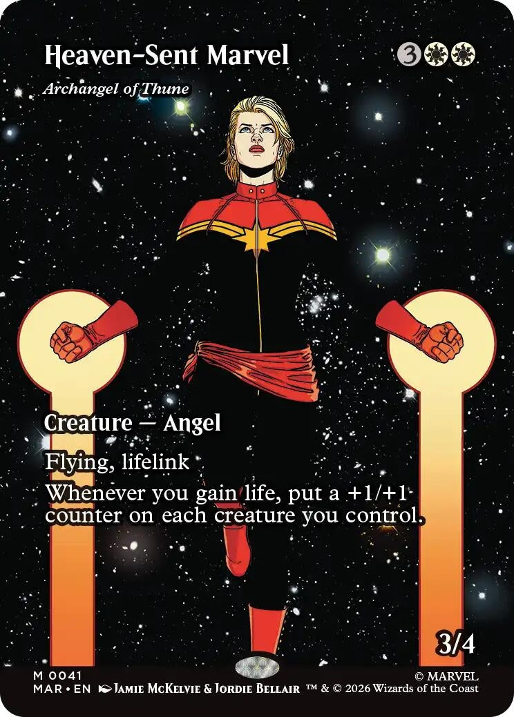 Image for Heaven-Sent Marvel - Archangel of Thune (Borderless) (41) [Marvel Universe Eternal-Legal] {MAR} - Magic: The Gathering
