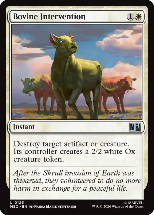 Image for Bovine Intervention (Surge Foil) (123) [Commander: Marvel Super Heroes] - Magic: The Gathering