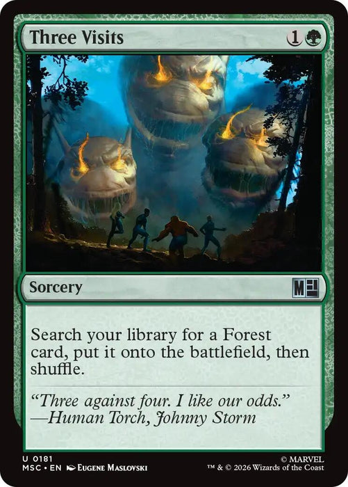 Image for Three Visits (Surge Foil) (181) [Commander: Marvel Super Heroes] - Magic: The Gathering