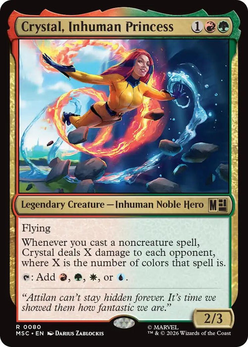 Image for Crystal, Inhuman Princess (Surge Foil) (80) [Commander: Marvel Super Heroes] - Magic: The Gathering