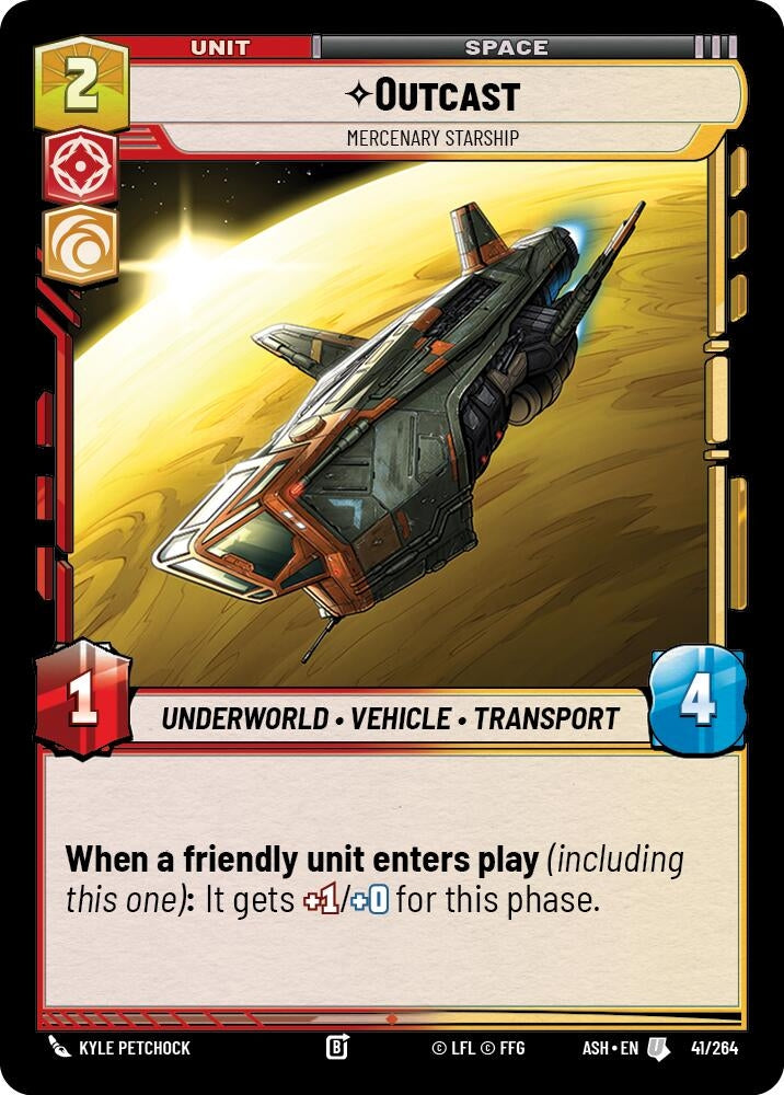 Image for Outcast - Mercenary Starship (41/264) [Ashes of the Empire] {ASH} - Star Wars: Unlimited