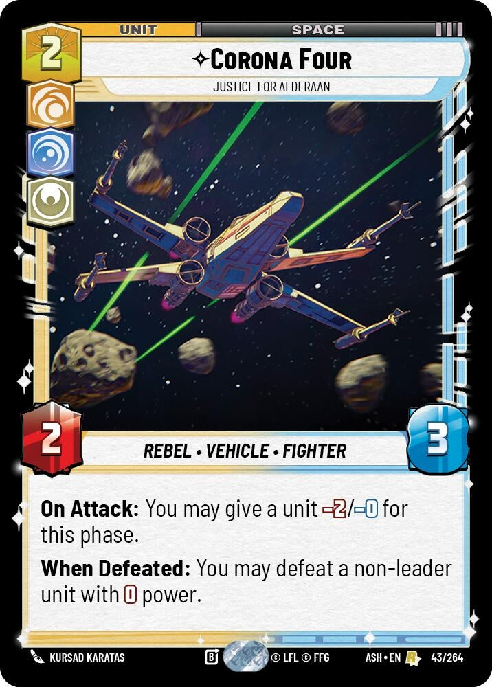 Image for Corona Four - Justice for Alderaan (43/264) [Ashes of the Empire] {ASH} - Star Wars: Unlimited