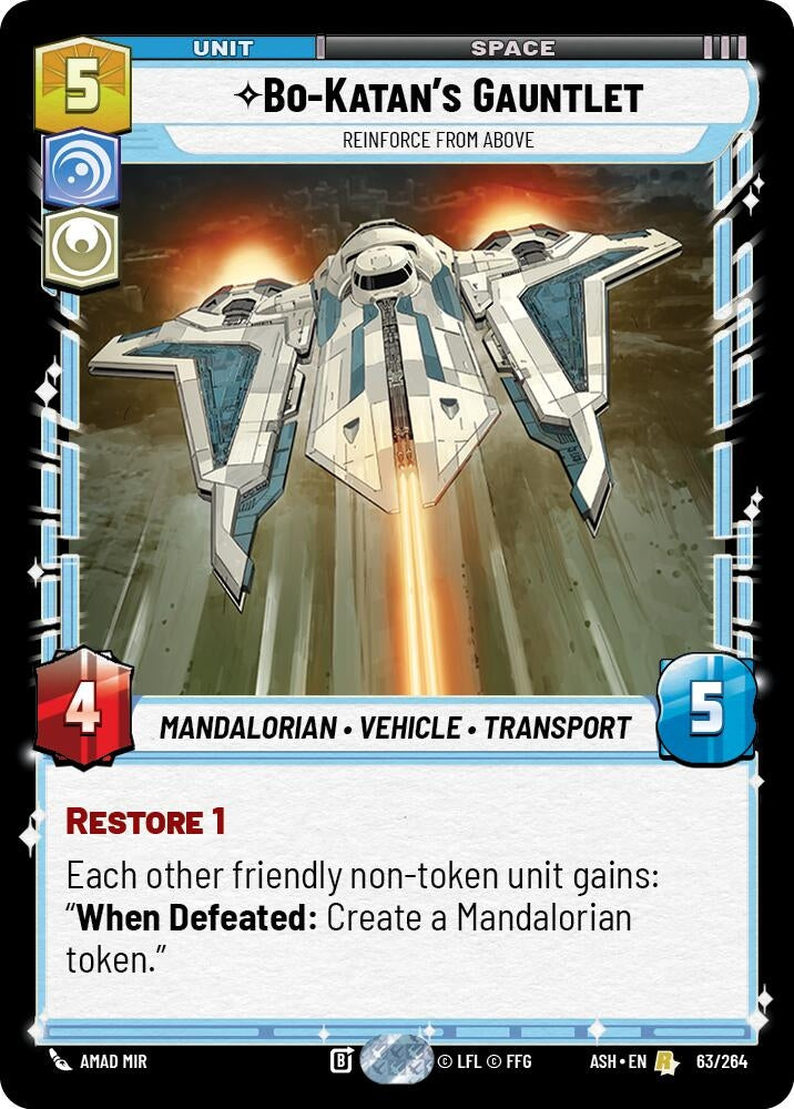 Image for Bo-Katan's Gauntlet - Reinforce from Above (63/264) [Ashes of the Empire] {ASH} - Star Wars: Unlimited