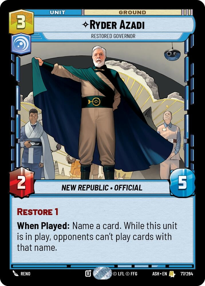 Image for Ryder Azadi - Restored Governor (77/264) [Ashes of the Empire] {ASH} - Star Wars: Unlimited